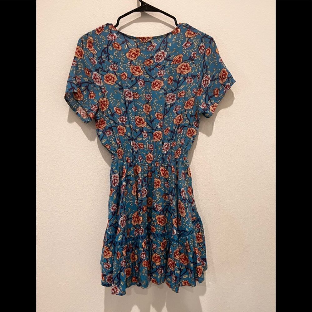Sunday Mi Amor blue rose print mini dress size XSmall - Picture 2 of 4